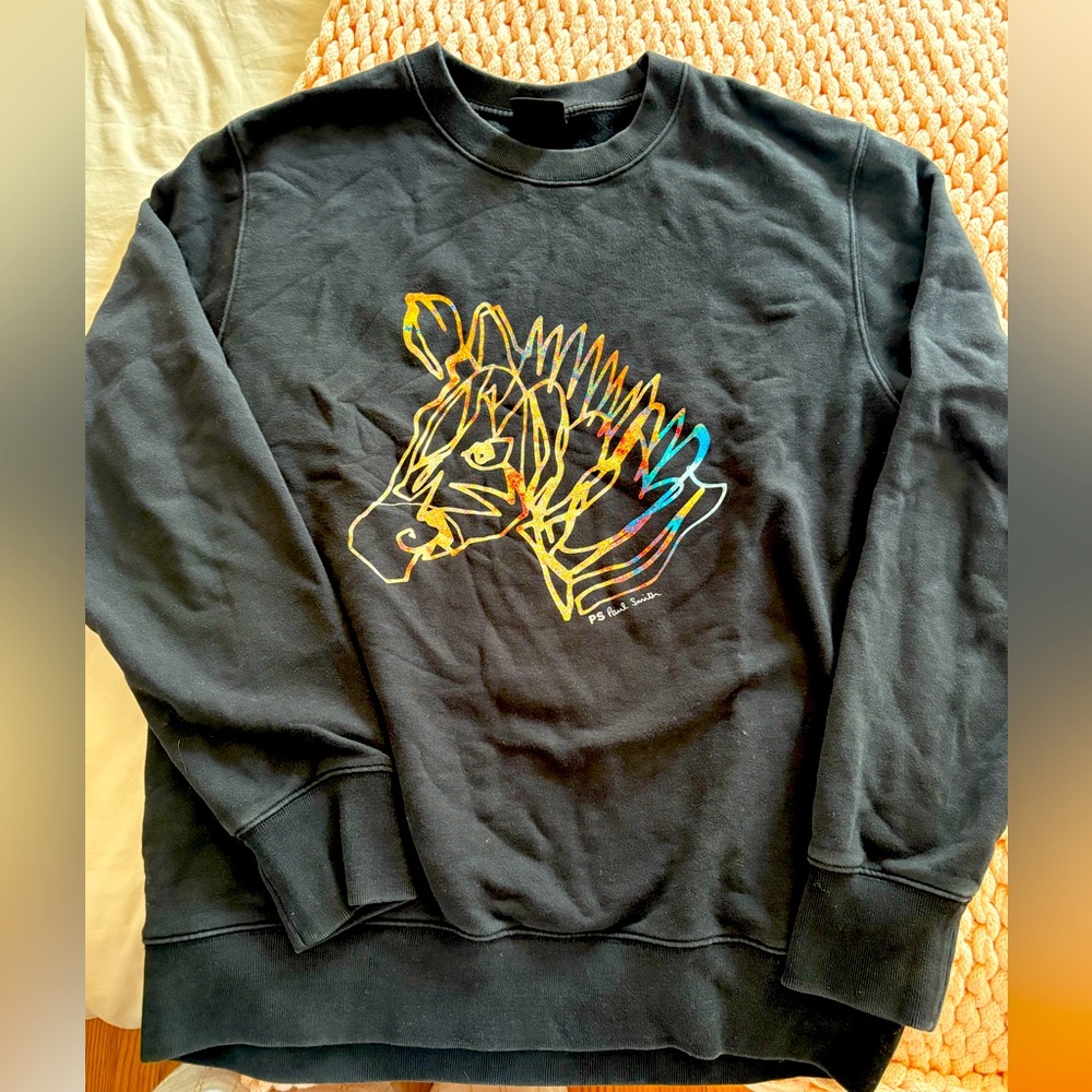 Excellent Condition: PAUL SMITH-Gender Neutral Black Graphic Sweatshirt - Size M